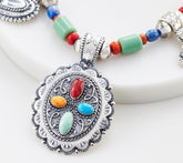 American West Sterling Charm & Gemstone Bead Treasure Necklace